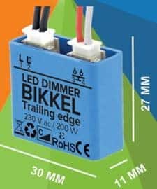 Bikkel 200 Dimmer A 200 watt dimmer that has multiple inputs being, press button, capacitive switch and rotary switch